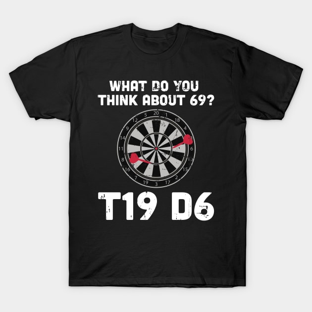 Dart Player Saying 180 Pub Gift Triple Double T-Shirt by petervanderwalk